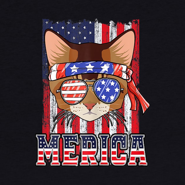 4th Of July Merica Cat Patriotic American Flag Gift Cats by Jannysingle